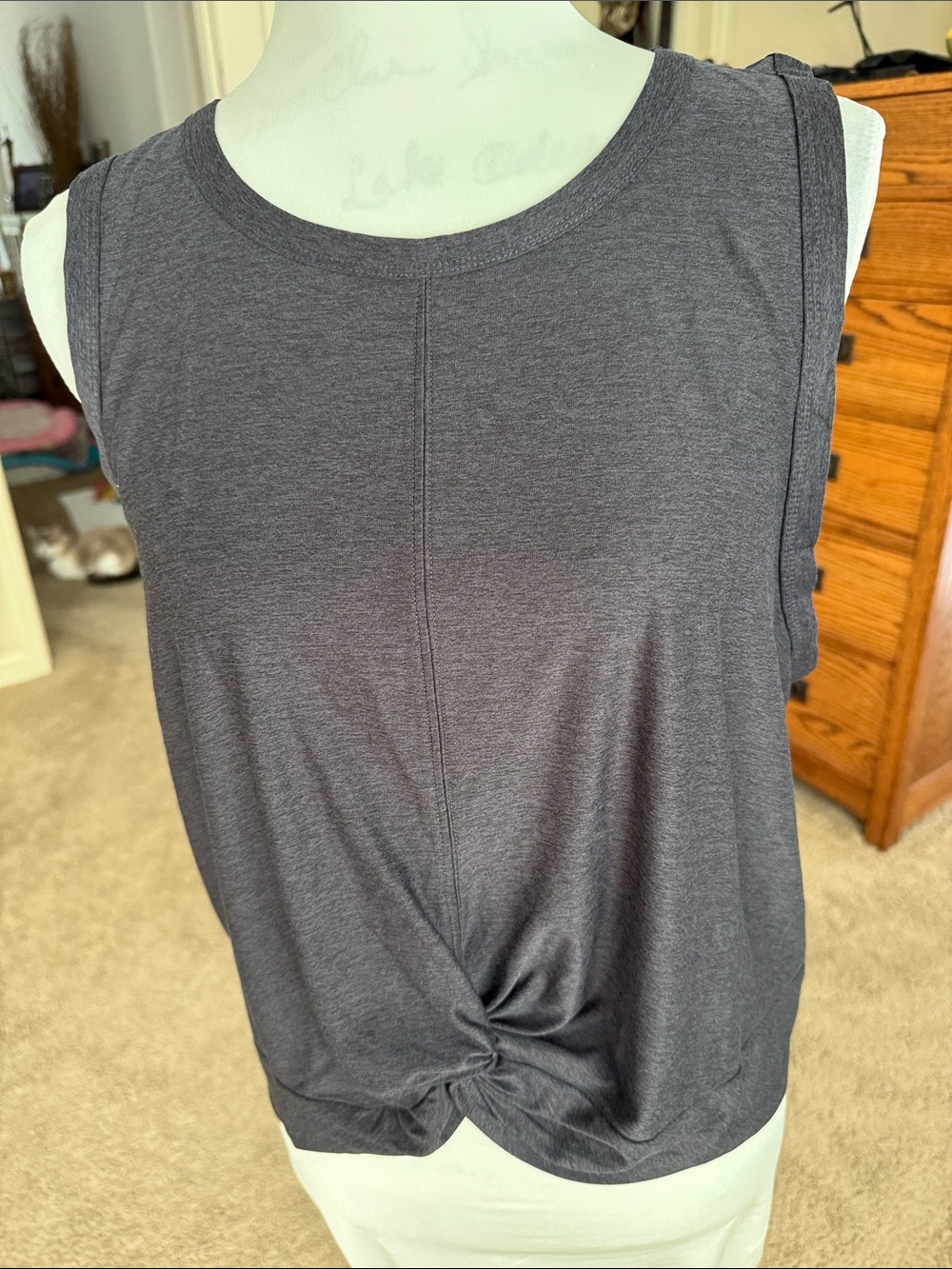 Old Navy Charcoal Gray Knotted Front Tank